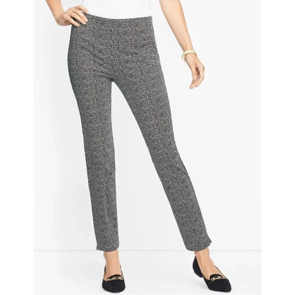 Womens Talbots Chatham Curvy Fit Ankle Pants in Falling Lines - Sz 2 Petite 2P